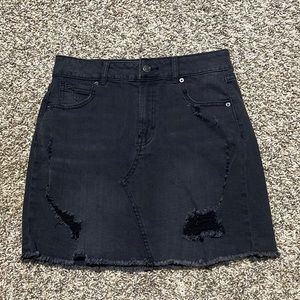 Wild Fable Black Distressed and Frayed Mini Skirt Size 4 EUC
